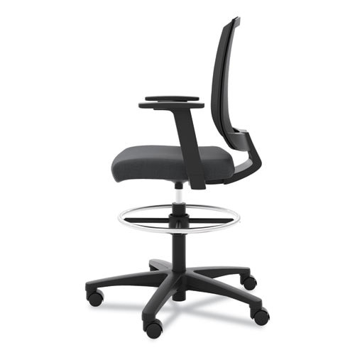 Vl515 Mid-back Mesh Task Stool With Fixed Arms, Supports Up To 250 Lbs., Black Seat/black Back, Black Base Vl515 Mid-back Mesh Task Stool With Fixed Arms, Supports Up To 250 Lbs., Black Seat/black Back, Black Base