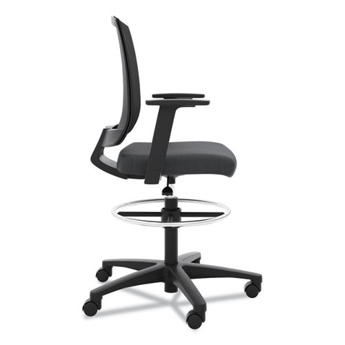 Vl515 Mid-back Mesh Task Stool With Fixed Arms, Supports Up To 250 Lbs., Black Seat/black Back, Black Base Vl515 Mid-back Mesh Task Stool With Fixed Arms, Supports Up To 250 Lbs., Black Seat/black Back, Black Base