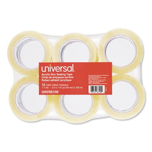 Deluxe General-purpose Acrylic Box Sealing Tape, 3" Core, 1.88" X 110 Yds, Clear, 12/pack Deluxe General-purpose Acrylic Box Sealing Tape, 3" Core, 1.88" X 110 Yds, Clear, 12/pack
