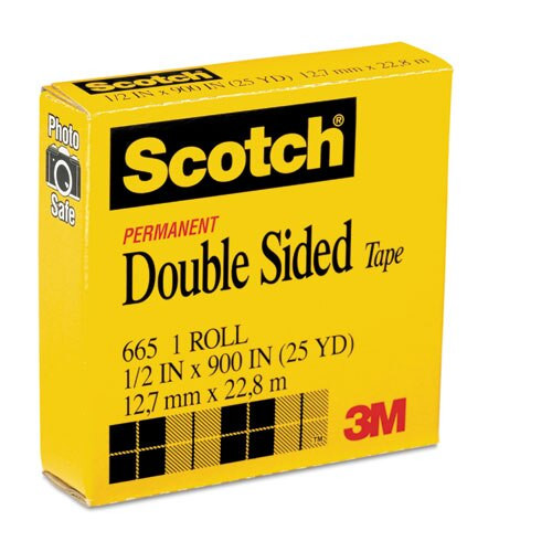 Double-sided Tape, 1" Core, 0.5" X 75 Ft, Clear Double-sided Tape, 1" Core, 0.5" X 75 Ft, Clear