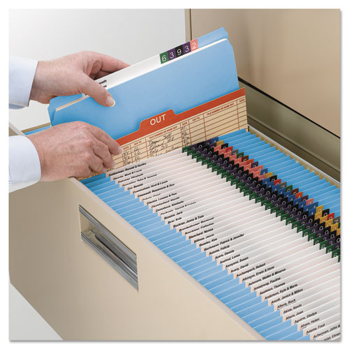 Reinforced Top Tab Colored File Folders, Straight Tab, Letter Size, Blue, 100/box Reinforced Top Tab Colored File Folders, Straight Tab, Letter Size, Blue, 100/box