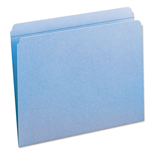 Reinforced Top Tab Colored File Folders, Straight Tab, Letter Size, Blue, 100/box Reinforced Top Tab Colored File Folders, Straight Tab, Letter Size, Blue, 100/box