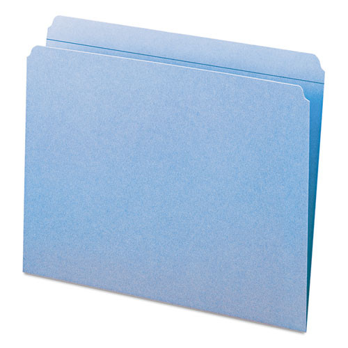 Reinforced Top Tab Colored File Folders, Straight Tab, Letter Size, Blue, 100/box Reinforced Top Tab Colored File Folders, Straight Tab, Letter Size, Blue, 100/box