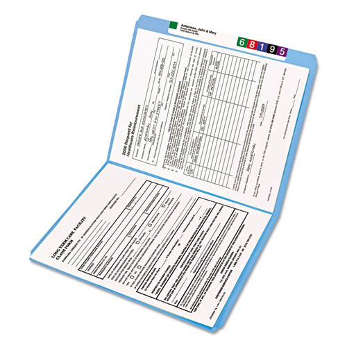 Reinforced Top Tab Colored File Folders, Straight Tab, Letter Size, Blue, 100/box Reinforced Top Tab Colored File Folders, Straight Tab, Letter Size, Blue, 100/box