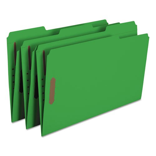 Top Tab Colored 2-fastener Folders, 1/3-cut Tabs, Legal Size, Green, 50/box Top Tab Colored 2-fastener Folders, 1/3-cut Tabs, Legal Size, Green, 50/box