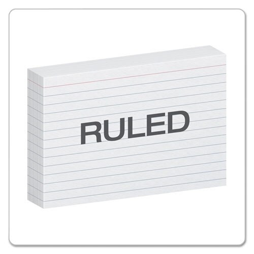 Ruled Index Cards, 4 X 6, White, 100/pack Ruled Index Cards, 4 X 6, White, 100/pack