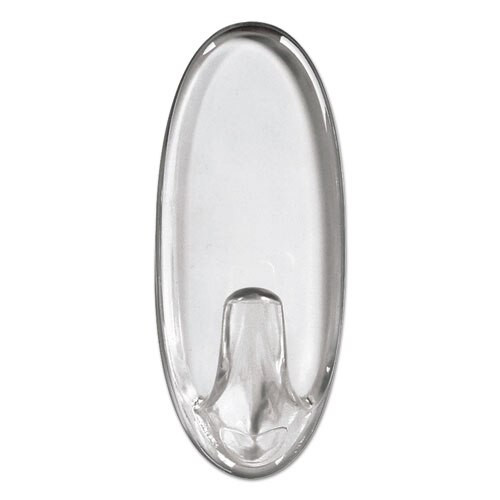 Clear Hooks And Strips, Plastic, Small, 2 Hooks And 4 Strips/pack Clear Hooks And Strips, Plastic, Small, 2 Hooks And 4 Strips/pack