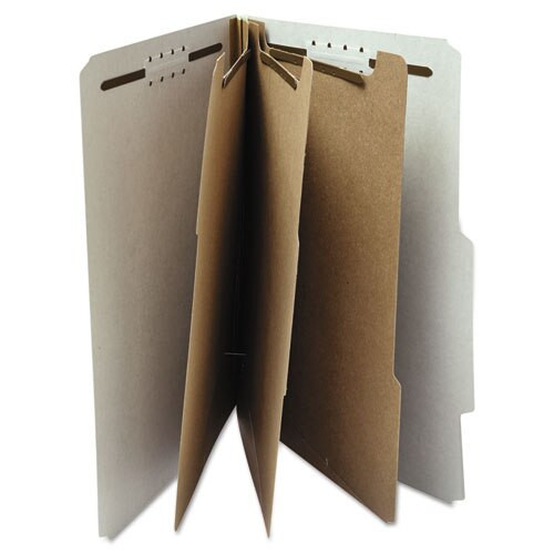 Eight-section Pressboard Classification Folders, 3 Dividers, Letter Size, Gray, 10/box Eight-section Pressboard Classification Folders, 3 Dividers, Letter Size, Gray, 10/box