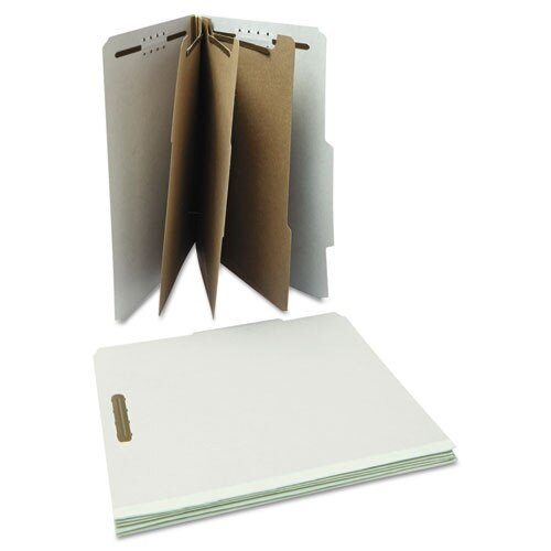 Eight-section Pressboard Classification Folders, 3 Dividers, Letter Size, Gray, 10/box Eight-section Pressboard Classification Folders, 3 Dividers, Letter Size, Gray, 10/box