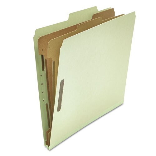 Six--section Pressboard Classification Folders, 2 Dividers, Letter Size, Gray-green, 10/box Six--section Pressboard Classification Folders, 2 Dividers, Letter Size, Gray-green, 10/box