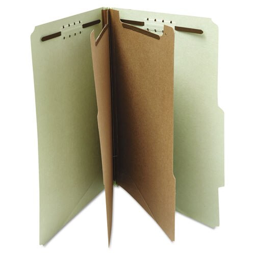 Six--section Pressboard Classification Folders, 2 Dividers, Letter Size, Gray-green, 10/box Six--section Pressboard Classification Folders, 2 Dividers, Letter Size, Gray-green, 10/box
