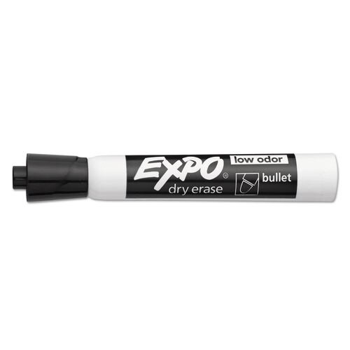Low-odor Dry-erase Marker, Medium Bullet Tip, Black, Dozen Low-odor Dry-erase Marker, Medium Bullet Tip, Black, Dozen