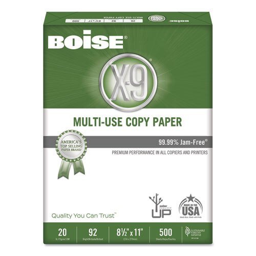 X-9 Multi-use Copy Paper, 92 Bright, 20lb, 8.5 X 11, White, 500 Sheets/ream, 10 Reams/carton X-9 Multi-use Copy Paper, 92 Bright, 20lb, 8.5 X 11, White, 500 Sheets/ream, 10 Reams/carton