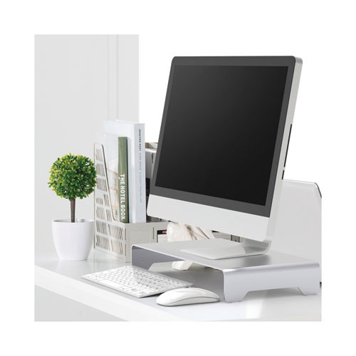 Slim Aluminum Monitor Riser, 15 3/4 X 8 1/4 X 2 1/2, Silver Slim Aluminum Monitor Riser, 15 3/4 X 8 1/4 X 2 1/2, Silver