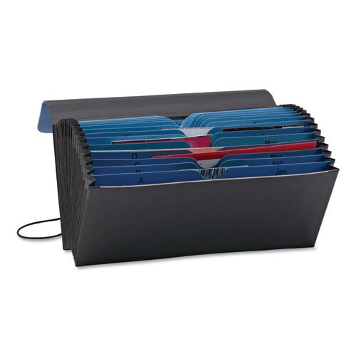 Handy File W/ Pockets For Checks, 21 Sections, 1/2-cut Tab, Blue/black Handy File W/ Pockets For Checks, 21 Sections, 1/2-cut Tab, Blue/black