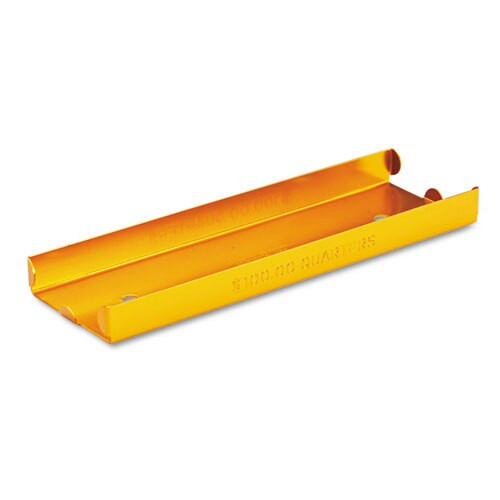 Rolled Coin Aluminum Tray W/denomination & Quantity Etched On Side, Orange Rolled Coin Aluminum Tray W/denomination & Quantity Etched On Side, Orange