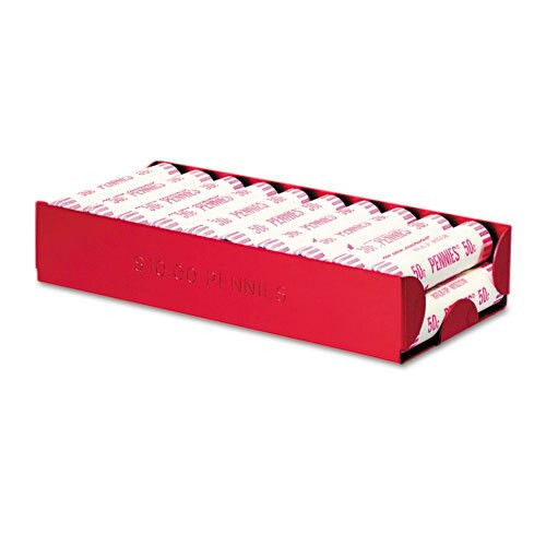 Rolled Coin Aluminum Tray W/denomination & Quantity Etched On Side, Orange Rolled Coin Aluminum Tray W/denomination & Quantity Etched On Side, Orange