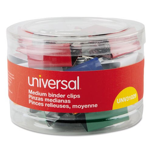 Binder Clips In Dispenser Tub, Medium, Assorted Colors, 24/pack Binder Clips In Dispenser Tub, Medium, Assorted Colors, 24/pack