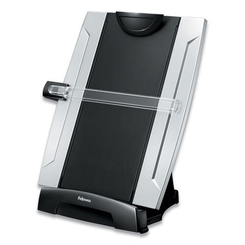 Office Suites Desktop Copyholder, Plastic, 150 Sheet Capacity, Black/silver Office Suites Desktop Copyholder, Plastic, 150 Sheet Capacity, Black/silver
