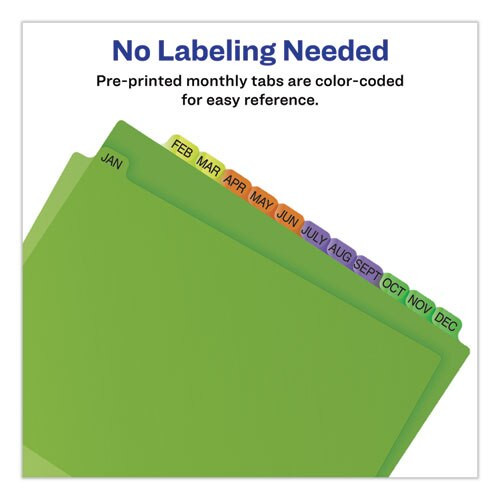 Durable Preprinted Plastic Tab Dividers, 12-tab, Jan. To Dec., 11 X 8.5, Assorted, 1 Set Durable Preprinted Plastic Tab Dividers, 12-tab, Jan. To Dec., 11 X 8.5, Assorted, 1 Set