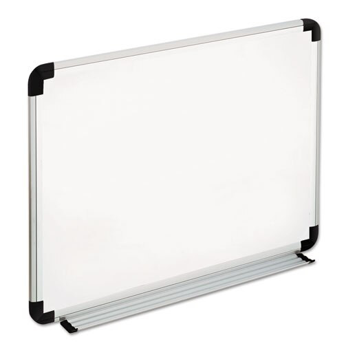 Dry Erase Board, Melamine, 24 X 18, White, Black/gray, Aluminum/plastic Frame