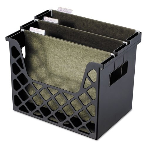 Recycled Desktop File Holder, Plastic, 13 1/4 X 8 1/2 X 9 5/8, Black Recycled Desktop File Holder, Plastic, 13 1/4 X 8 1/2 X 9 5/8, Black