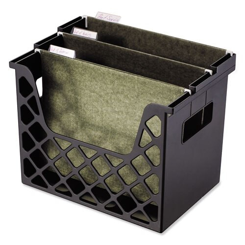 Recycled Desktop File Holder, Plastic, 13 1/4 X 8 1/2 X 9 5/8, Black Recycled Desktop File Holder, Plastic, 13 1/4 X 8 1/2 X 9 5/8, Black