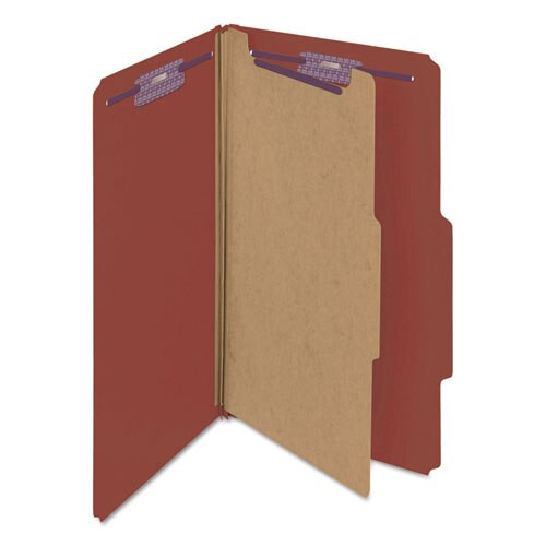 Pressboard Classification Folders With Safeshield Coated Fasteners, 2/5 Cut, 1 Divider, Legal Size, Red, 10/box Pressboard Classification Folders With Safeshield Coated Fasteners, 2/5 Cut, 1 Divider, Legal Size, Red, 10/box