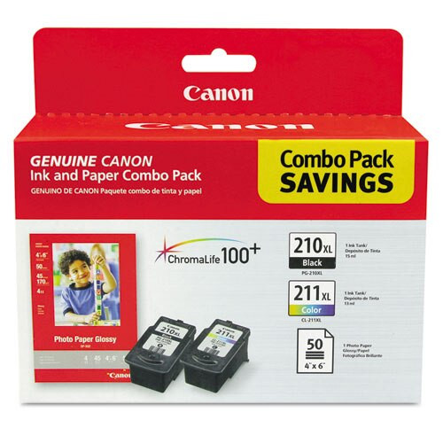 2973b004 (pgi-210xl/cl-211xl) High-yield Ink/paper Combo, Black/tri-color 2973b004 (pgi-210xl/cl-211xl) High-yield Ink/paper Combo, Black/tri-color