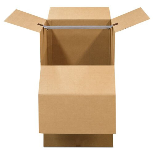 Smoothmove Wardrobe Box, Regular Slotted Container (rsc), 24" X 24" X 40", Brown Kraft/blue, 3/carton Smoothmove Wardrobe Box, Regular Slotted Container (rsc), 24" X 24" X 40", Brown Kraft/blue, 3/carton
