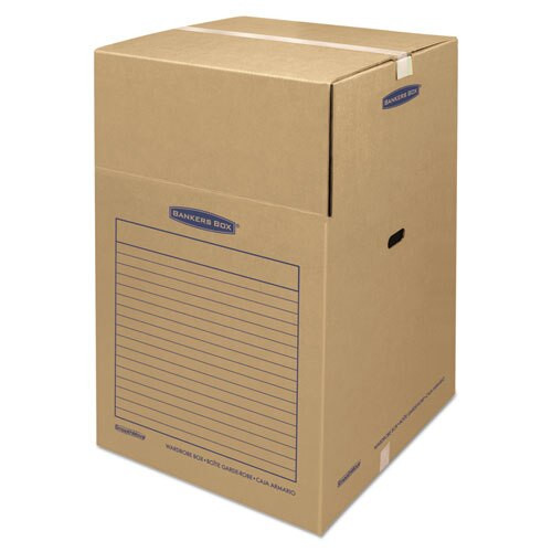 Smoothmove Wardrobe Box, Regular Slotted Container (rsc), 24" X 24" X 40", Brown Kraft/blue, 3/carton Smoothmove Wardrobe Box, Regular Slotted Container (rsc), 24" X 24" X 40", Brown Kraft/blue, 3/carton