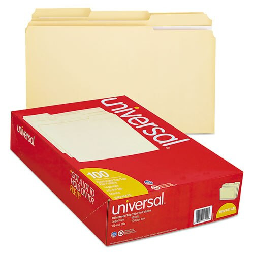 Double-ply Top Tab Manila File Folders, 1/3-cut Tabs, Legal Size, 100/box Double-ply Top Tab Manila File Folders, 1/3-cut Tabs, Legal Size, 100/box