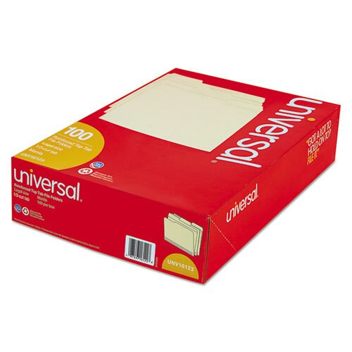 Double-ply Top Tab Manila File Folders, 1/3-cut Tabs, Legal Size, 100/box Double-ply Top Tab Manila File Folders, 1/3-cut Tabs, Legal Size, 100/box