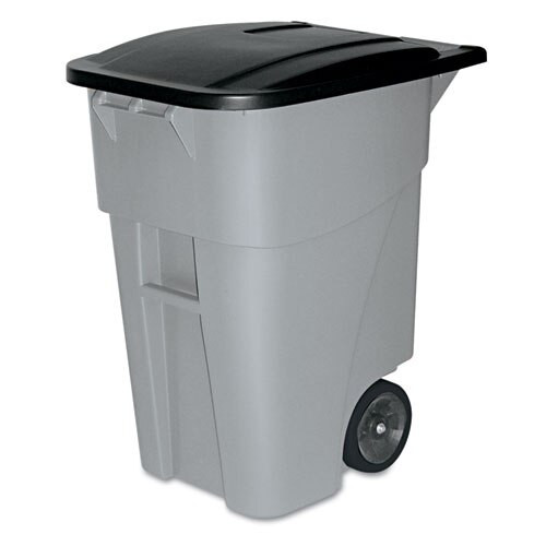 Brute Rollout Container, Square, Plastic, 50 Gal, Yellow Brute Rollout Container, Square, Plastic, 50 Gal, Yellow