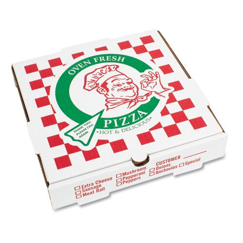 Takeout Containers, 16in Pizza, White, 16w X 16d X 2 1/2h, 50/bundle