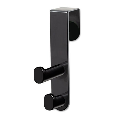 Plastic Coat Hook, 2-hook, 1 3/4 X 6 1/2 X 7 3/4, Black Plastic Coat Hook, 2-hook, 1 3/4 X 6 1/2 X 7 3/4, Black