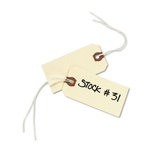 Strung Shipping Tags, 13pt. Stock, 3 3/4 X 1 7/8, Manila, 1,000/box Strung Shipping Tags, 13pt. Stock, 3 3/4 X 1 7/8, Manila, 1,000/box