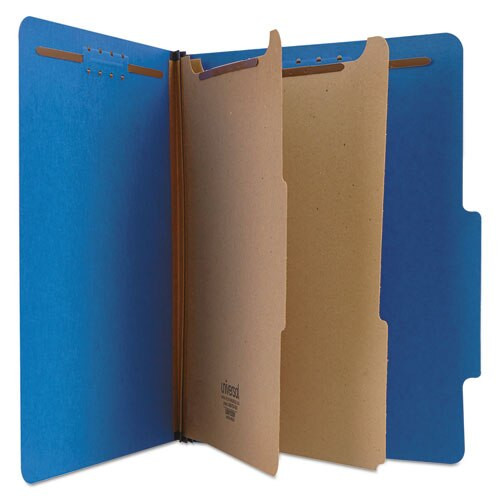 Bright Colored Pressboard Classification Folders, 2 Dividers, Letter Size, Cobalt Blue Cover, 10/box Bright Colored Pressboard Classification Folders, 2 Dividers, Letter Size, Cobalt Blue Cover, 10/box