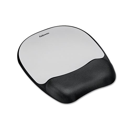Memory Foam Mouse Pad Wrist Rest, 7 15/16 X 9 1/4, Black/silver Memory Foam Mouse Pad Wrist Rest, 7 15/16 X 9 1/4, Black/silver
