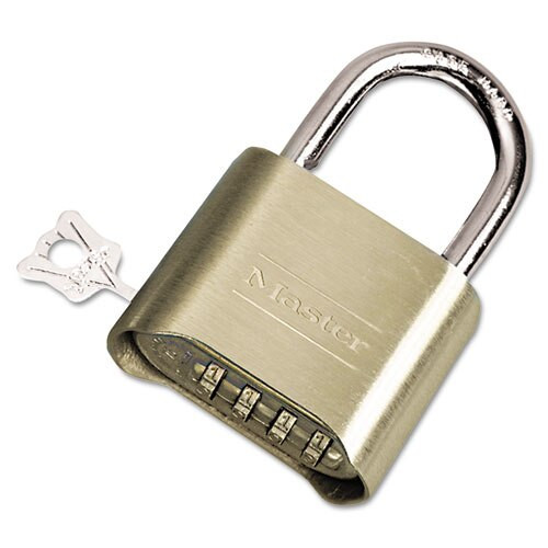 Resettable Combination Padlock, Brass, 2" Wide, Brass Color, 6/box Resettable Combination Padlock, Brass, 2" Wide, Brass Color, 6/box