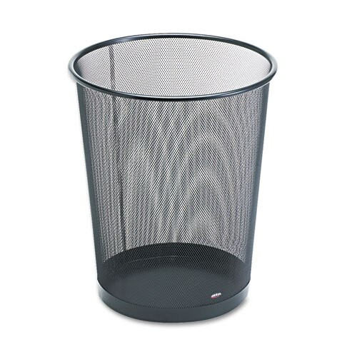 Steel Round Mesh Trash Can, 4.5 Gal, Black Steel Round Mesh Trash Can, 4.5 Gal, Black