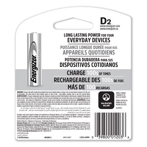 Nimh Rechargeable D Batteries, 1.2v, 2/pack Nimh Rechargeable D Batteries, 1.2v, 2/pack