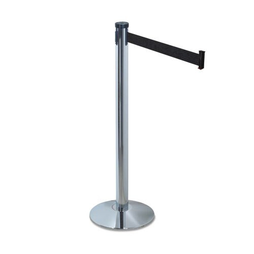 Adjusta-tape Crowd Control Stanchion Base Only, Chrome, 14" Diameter, Silver, 2/box Adjusta-tape Crowd Control Stanchion Base Only, Chrome, 14" Diameter, Silver, 2/box