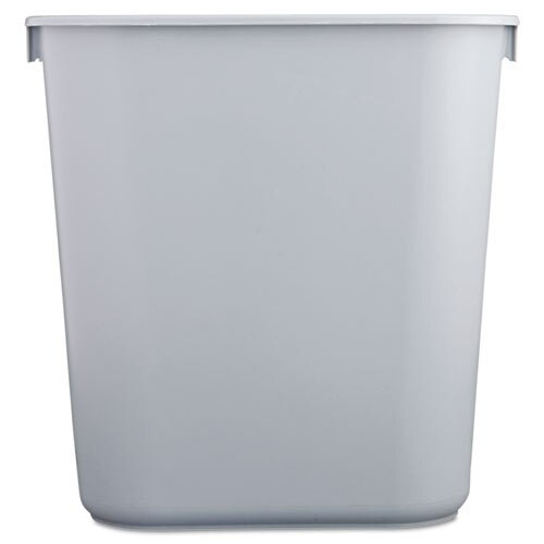 Deskside Plastic Wastebasket, Rectangular, 3.5 Gal, Gray Deskside Plastic Wastebasket, Rectangular, 3.5 Gal, Gray