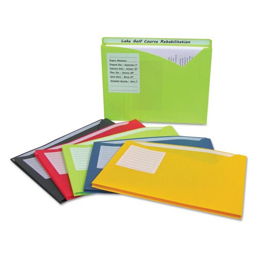 Write-on Poly File Jackets, Straight Tab, Letter Size, Assorted Colors, 10/pack Write-on Poly File Jackets, Straight Tab, Letter Size, Assorted Colors, 10/pack