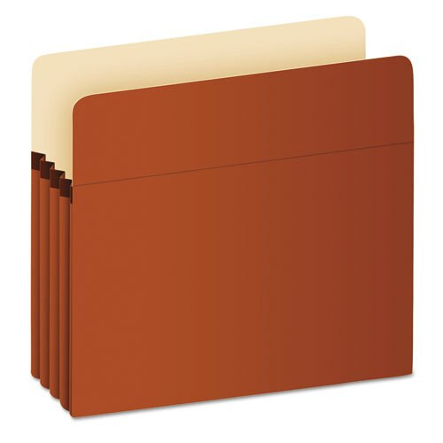 Pocket File, 5.25" Expansion, Letter Size, Red Fiber Pocket File, 5.25" Expansion, Letter Size, Red Fiber