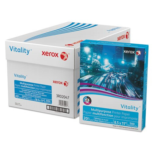 Vitality Multipurpose Print Paper, 92 Bright, 20lb, 8.5 X 11, White, 500 Sheets/ream, 10 Reams/carton Vitality Multipurpose Print Paper, 92 Bright, 20lb, 8.5 X 11, White, 500 Sheets/ream, 10 Reams/carton