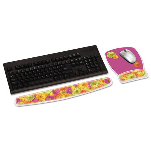 Fun Design Clear Gel Keyboard Wrist Rest, Daisy Design