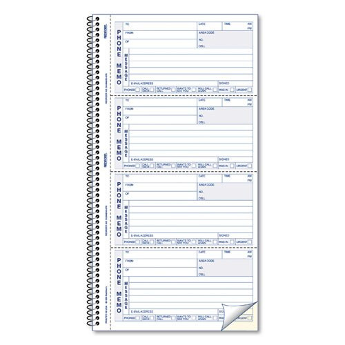 Telephone Message Book, 5 X 2 3/4, Two-part Carbonless, 400 Sets Telephone Message Book, 5 X 2 3/4, Two-part Carbonless, 400 Sets
