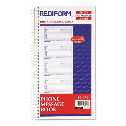 Telephone Message Book, 5 X 2 3/4, Two-part Carbonless, 400 Sets Telephone Message Book, 5 X 2 3/4, Two-part Carbonless, 400 Sets